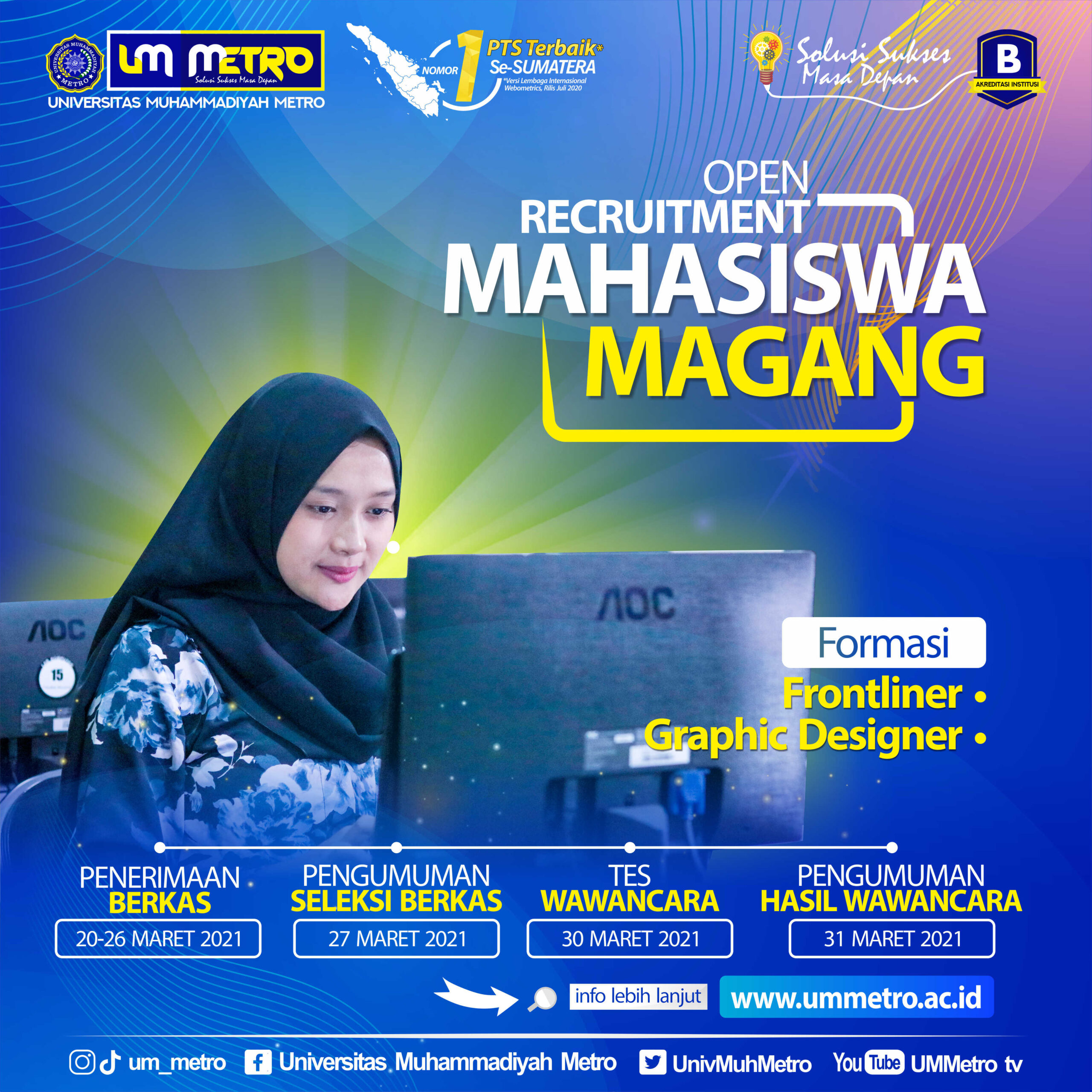 Open Recruitment Mahasiswa Magang UM Metro Tahun 2021